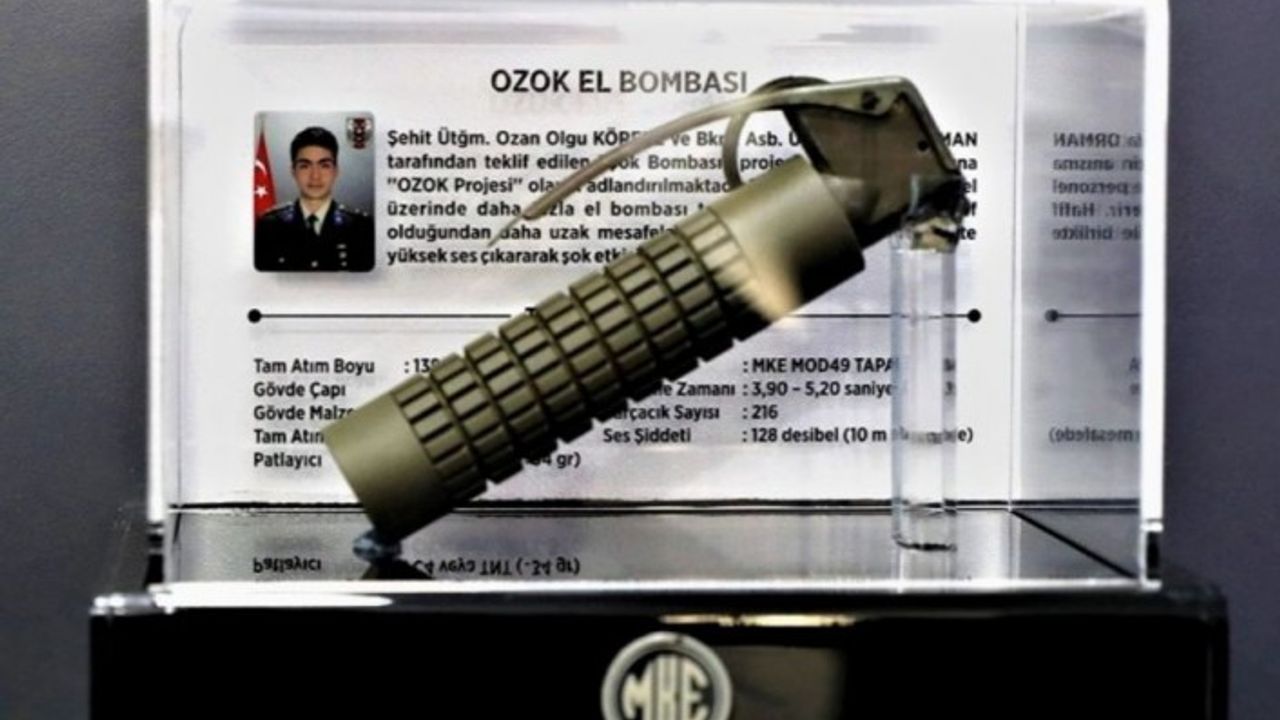 Şehit Üsteğmenin tasarladığı el bombası OZOK
