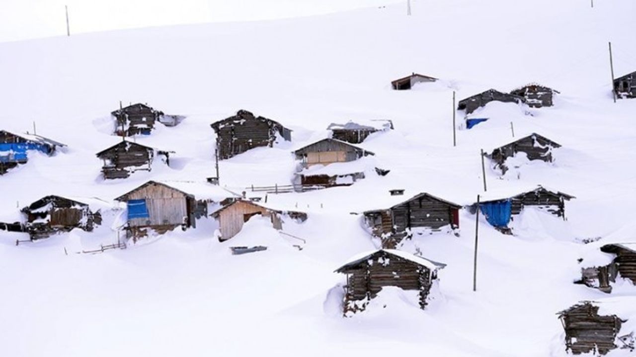 Ardahan'da yayla evleri kar altında kaldı
