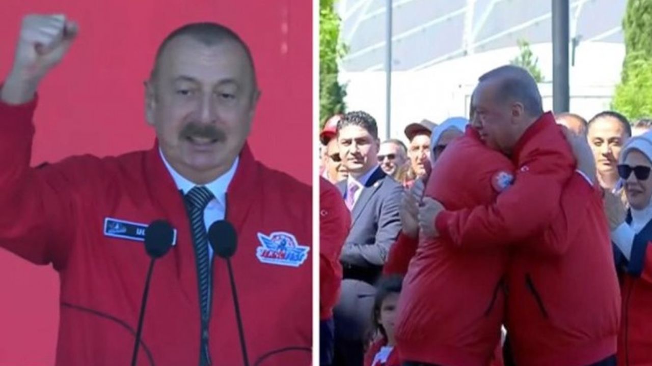 TEKNOFEST fuarında Aliyev'in sözleri alandakileri coşturdu, Erdoğan ayağa kalkıp sarıldı
