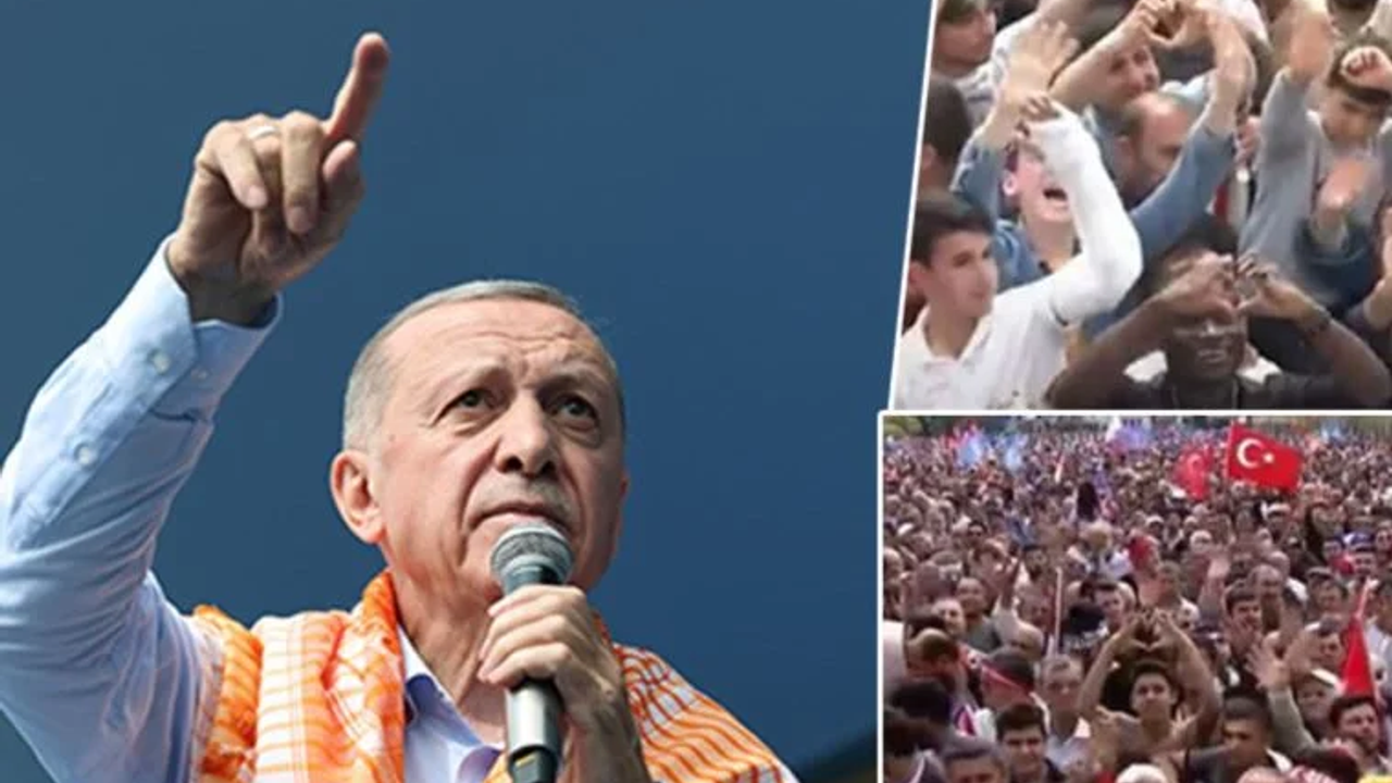 Erdoğan'ın konuştuğu AK Parti mitinginde dikkat çeken kare