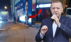Cumhurbaşkanı Erdoğan'ın ziyareti öncesi dikkat çeken detay: Dev afişle kapatıldı!