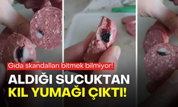 Gıda skandalları bitmek bilmiyor: Sucuktan kıl yumağı çıktı!