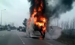 Samsun'dan yola çıkan yolcu otobüsü cayır cayır yandı!