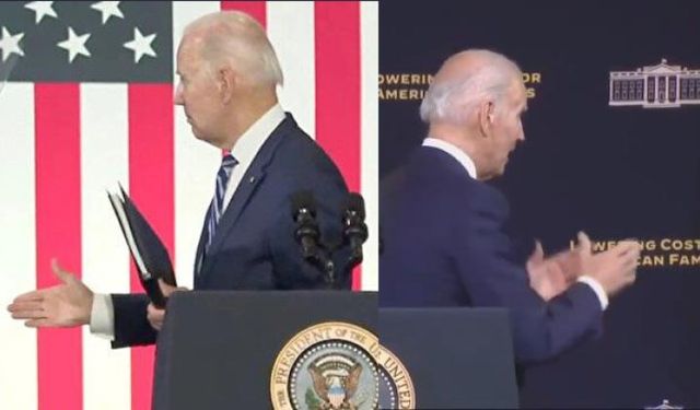 ABD Başkanı Joe Biden boşlukla kucaklaşıp selamlaştı