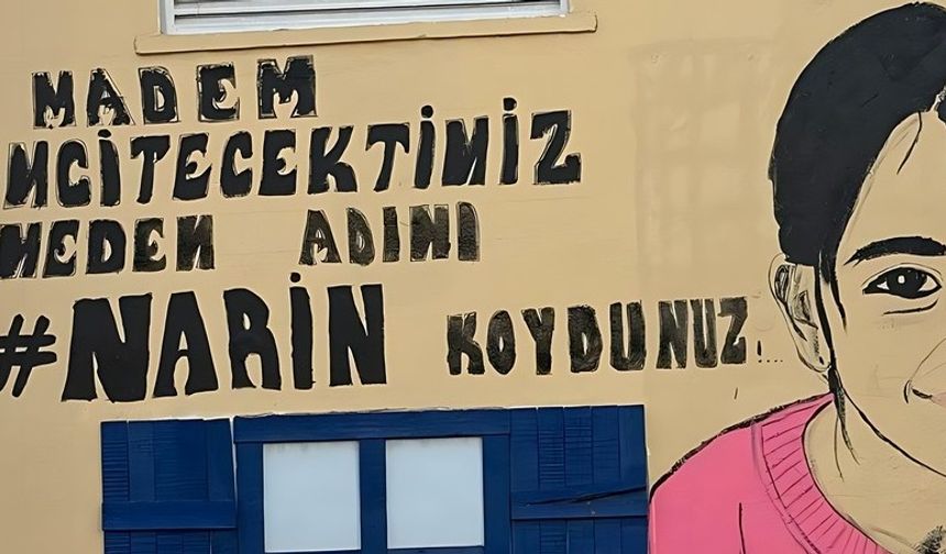 Duvara çizilen Narin Güran'ın portresi görenleri duygulandırdı