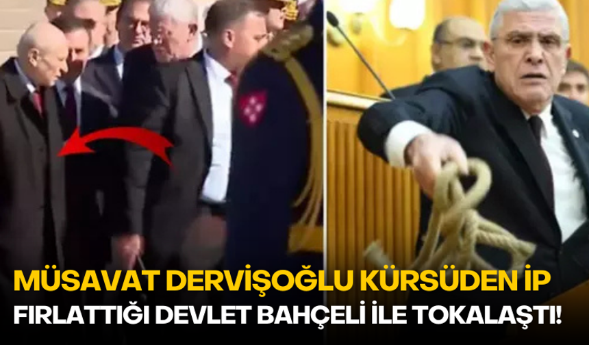 Müsavat Dervişoğlu kürsüden idam ipi fırlattığı Bahçeli ile tokalaştı