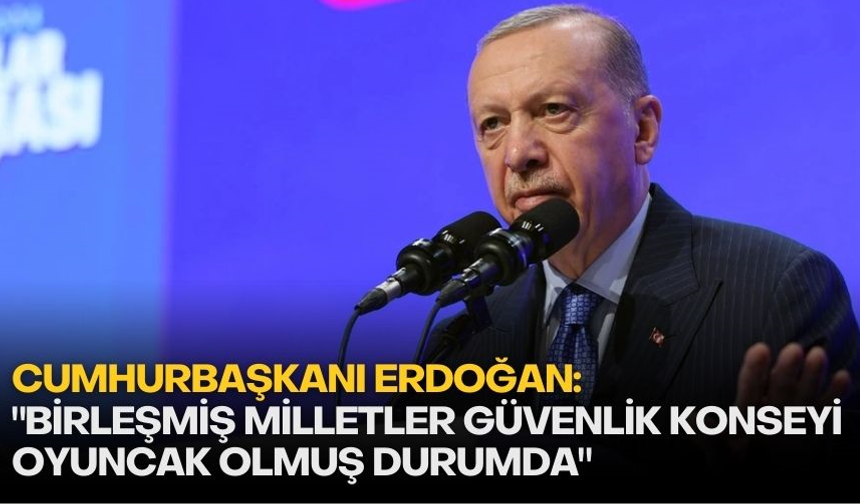 Cumhurbaşkanı Erdoğan: 'Birleşmiş Milletler güvenlik konseyi oyuncak olmuş durumda'