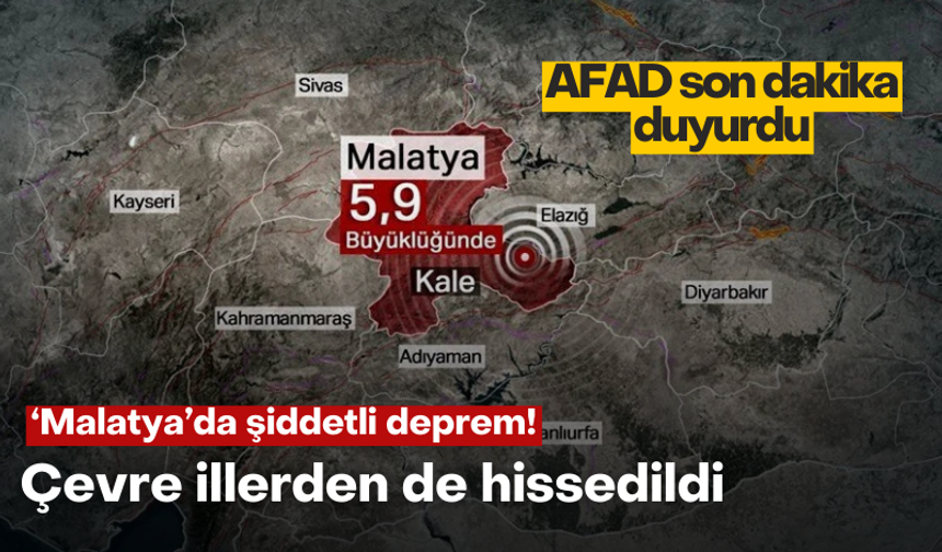 Malatya'da şiddetli deprem! Çevre illerden de hissedildi