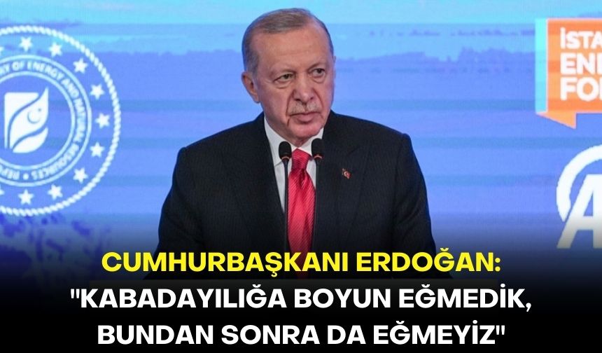 Cumhurbaşkanı Erdoğan: "Kabadayılığa boyun eğmedik, bundan sonra da eğmeyiz"