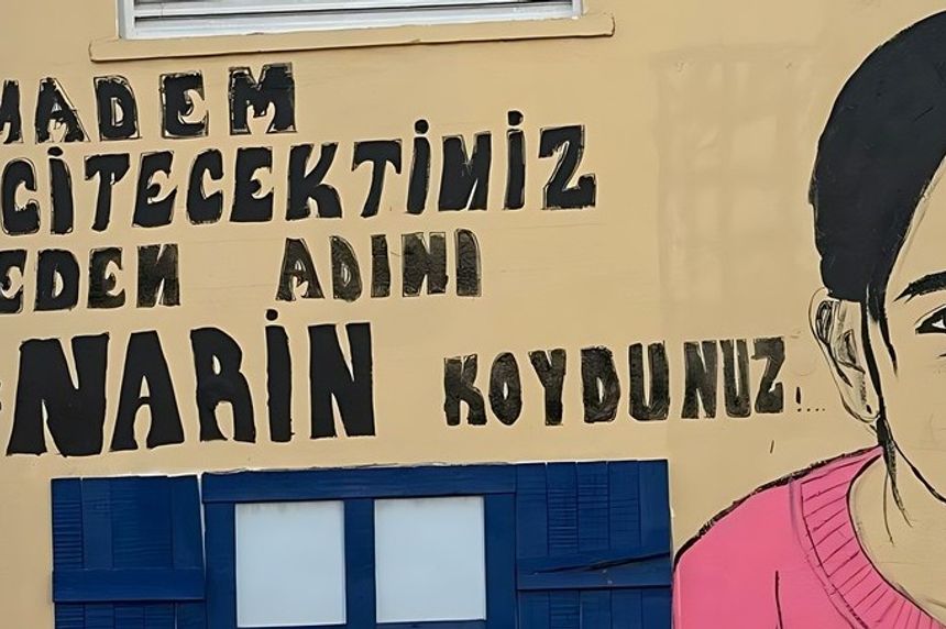 Duvara çizilen Narin Güran'ın portresi görenleri duygulandırdı